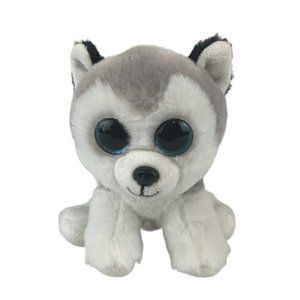 Ty VelveTy Buff Husky Dog 6" Plush Stuffed Animal‎ Toy Blue Glitter Eyes Wolf
